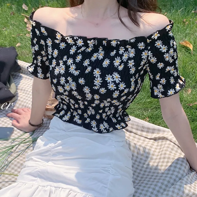 oioninos Women's Floral Print Ruched Short Sleeve Off Shoulder Exposed Navel Blouses
oioninos Women's Floral Print Ruched Short Sleeve Off Shoulder Exposed Navel Blouses