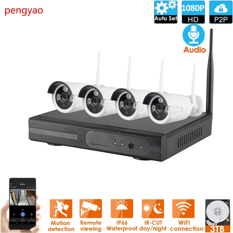 Py 8CH Беспроводной CCTV Системы H.265 + 1080P NVR 2CH/4CH 2MP IR-CUT наружного видеонаблюдения Камера IP безопасность Системы системы видеонаблюдения
Py 8CH Беспроводной CCTV Системы H.265 + 1080P NVR 2CH/4CH 2MP IR-CUT наружного видеонаблюдения Камера IP безопасность Системы системы видеонаблюдения