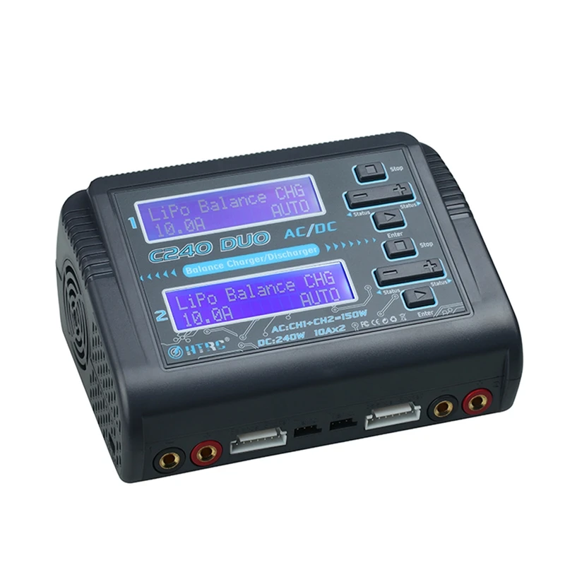 HTRC C240 DUO Lipo Charger Dual Channel AC 150W DC 240W Contact Screen Balance Charger Discharger for RC Models Toys US Plug
HTRC C240 DUO Lipo Charger Dual Channel AC 150W DC 240W Contact Screen Balance Charger Discharger for RC Models Toys US Plug