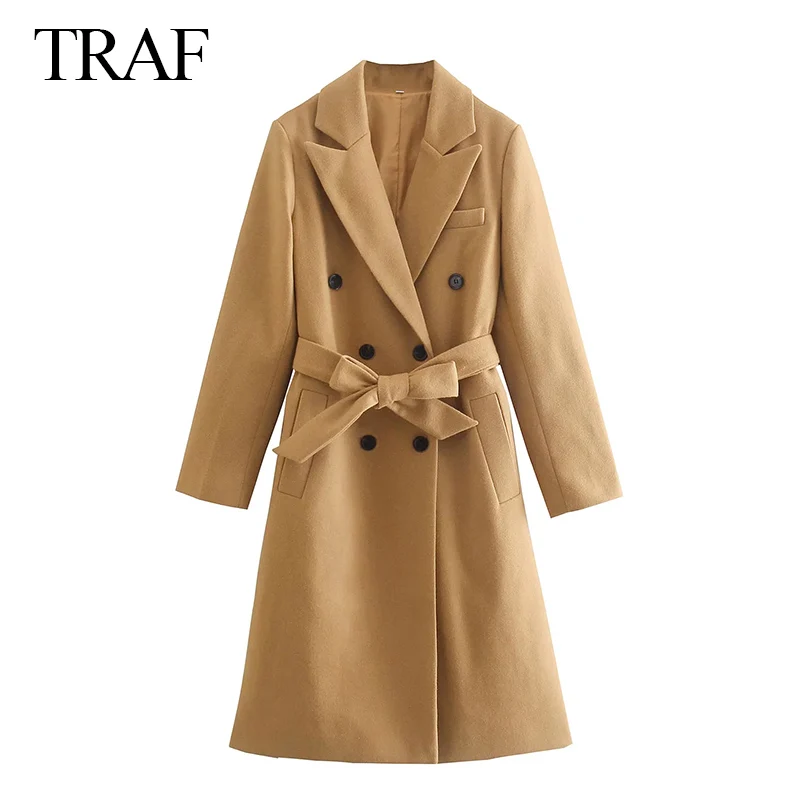 TRAF ZA Coats Woman Winter 2021 Vintage Long Sleeve Solid Belted Jacket Double Breasted Office Wear Elegant Chic Outerwear Mujer
TRAF ZA Coats Woman Winter 2021 Vintage Long Sleeve Solid Belted Jacket Double Breasted Office Wear Elegant Chic Outerwear Mujer