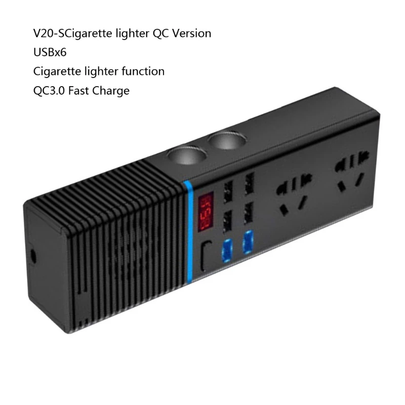 Newest Multi-Function Car Inverter 12v/24v To 220v Household Power Converter 200W QC 3.0 Quick Charger Car Socket for Ca
Newest Multi-Function Car Inverter 12v/24v To 220v Household Power Converter 200W QC 3.0 Quick Charger Car Socket for Ca