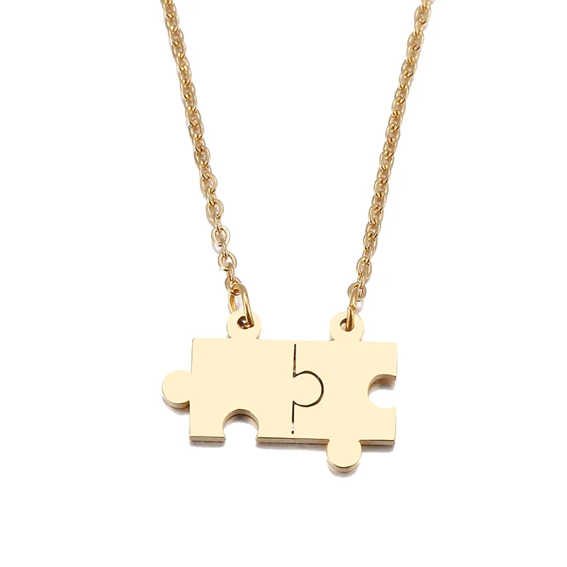 2021 Stainless Steel Geometric Puzzle Necklace Mens Women Couples Puzzle Pendant Necklace Best Friend BFF Jewelry Collares
2021 Stainless Steel Geometric Puzzle Necklace Mens Women Couples Puzzle Pendant Necklace Best Friend BFF Jewelry Collares