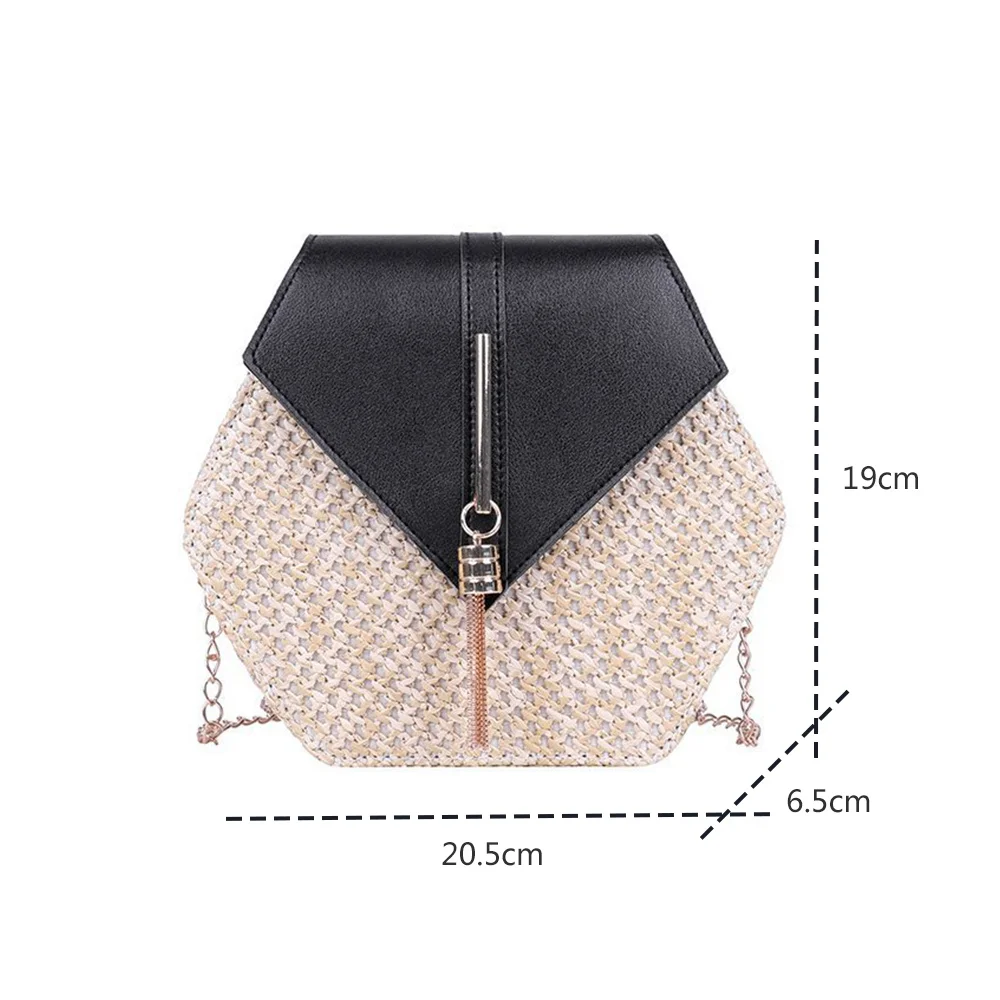 2021 Hexagon Mulit Style Straw+leather Handbag Women Summer Rattan Bag Handmade Woven Beach Shoulder Bag
2021 Hexagon Mulit Style Straw+leather Handbag Women Summer Rattan Bag Handmade Woven Beach Shoulder Bag
