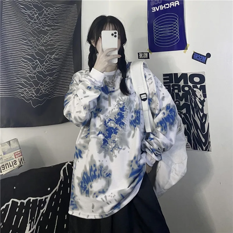 GothGotik Gothic Sweatshirt For Women Harajuku Tie Dye Print Long Sleeve Pullovers BF Style Cool Tops Autumn Winter Casual Wear
GothGotik Gothic Sweatshirt For Women Harajuku Tie Dye Print Long Sleeve Pullovers BF Style Cool Tops Autumn Winter Casual Wear
