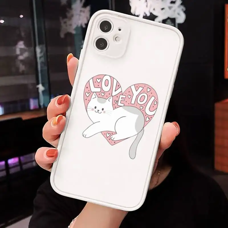 Cat lovely Creative white cartoon Phone Cases Matte Transparent for iPhone 7 8 11 12 s mini pro X XS XR MAX Plus cover funda
Cat lovely Creative white cartoon Phone Cases Matte Transparent for iPhone 7 8 11 12 s mini pro X XS XR MAX Plus cover funda