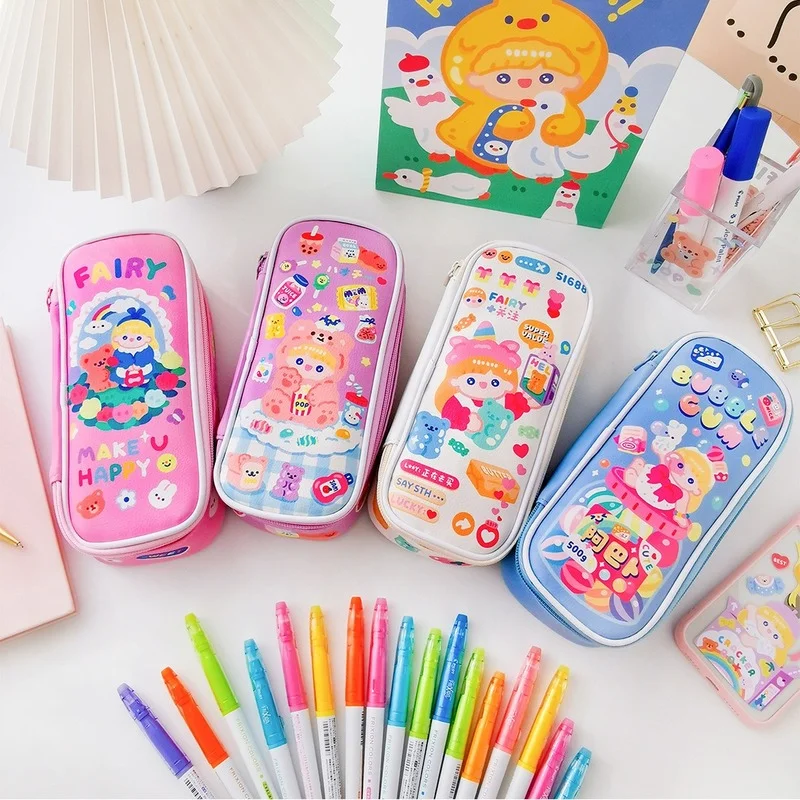 Cute cartoon large-capacity pencil case female student Japanese tie with compartment art student stationery storage bag
Cute cartoon large-capacity pencil case female student Japanese tie with compartment art student stationery storage bag