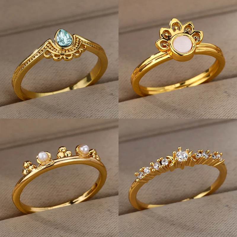 Aesthetic Crown Wed Rings for Women Bride Sunflower Imitation Pearl Finger Rings 2021 Trend Fine Jewelry Gift anillos mujer
Aesthetic Crown Wed Rings for Women Bride Sunflower Imitation Pearl Finger Rings 2021 Trend Fine Jewelry Gift anillos mujer