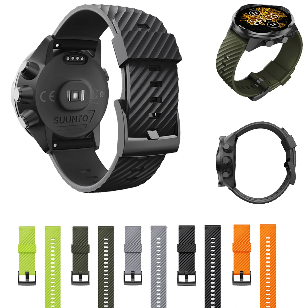 24mm Silicone Rubber Strap For Suunto 9/9Baro Wristband Suunto 7 Watchband Spartan Smart Watch Band HR Bracelet D5 Replacement
24mm Silicone Rubber Strap For Suunto 9/9Baro Wristband Suunto 7 Watchband Spartan Smart Watch Band HR Bracelet D5 Replacement