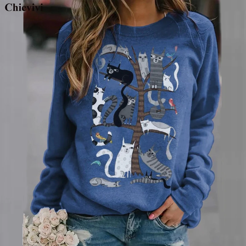 Women Cute Animal Print Cat Hoodie Loose Crewneck Long Sleeve Casual Autumn Winter Tosp 2020 New Sweatshirts Pullovers
Women Cute Animal Print Cat Hoodie Loose Crewneck Long Sleeve Casual Autumn Winter Tosp 2020 New Sweatshirts Pullovers