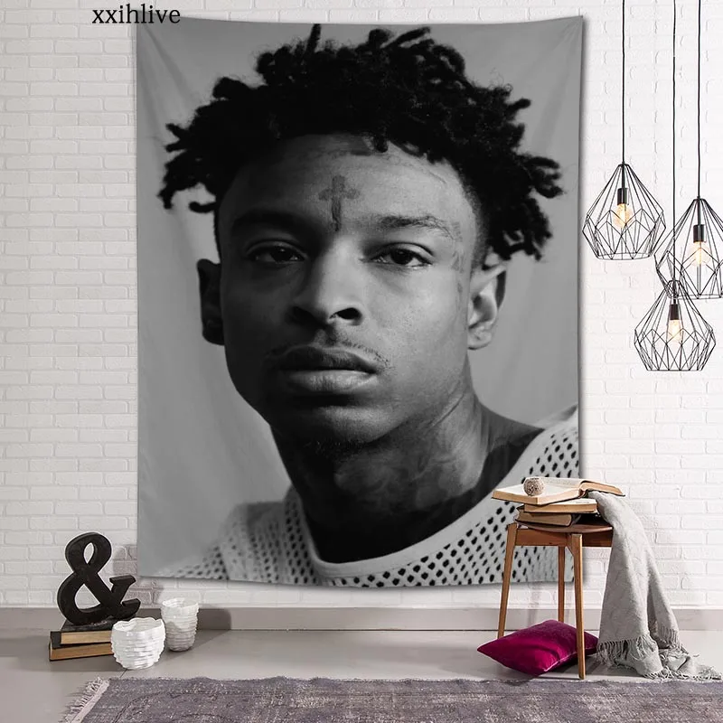 Настенный тканевый фон Rapper 21-Savage, украшение для дома, покрывало в стиле хиппи, гобелен для спальни, гостиной, украшение для стен
Настенный тканевый фон Rapper 21-Savage, украшение для дома, покрывало в стиле хиппи, гобелен для спальни, гостиной, украшение для стен