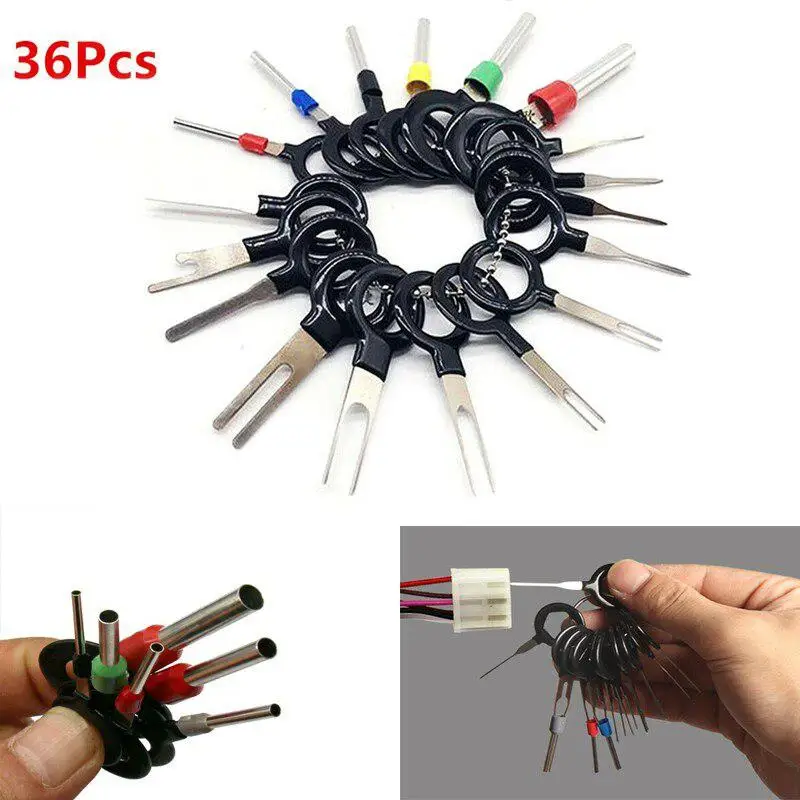 36Pcs Car Plug Terminal Remove Tool Set Key Pin Car Electrical Wire Crimp Connector Extractor Kit Pin Needle Retractor Hand Tool
36Pcs Car Plug Terminal Remove Tool Set Key Pin Car Electrical Wire Crimp Connector Extractor Kit Pin Needle Retractor Hand Tool