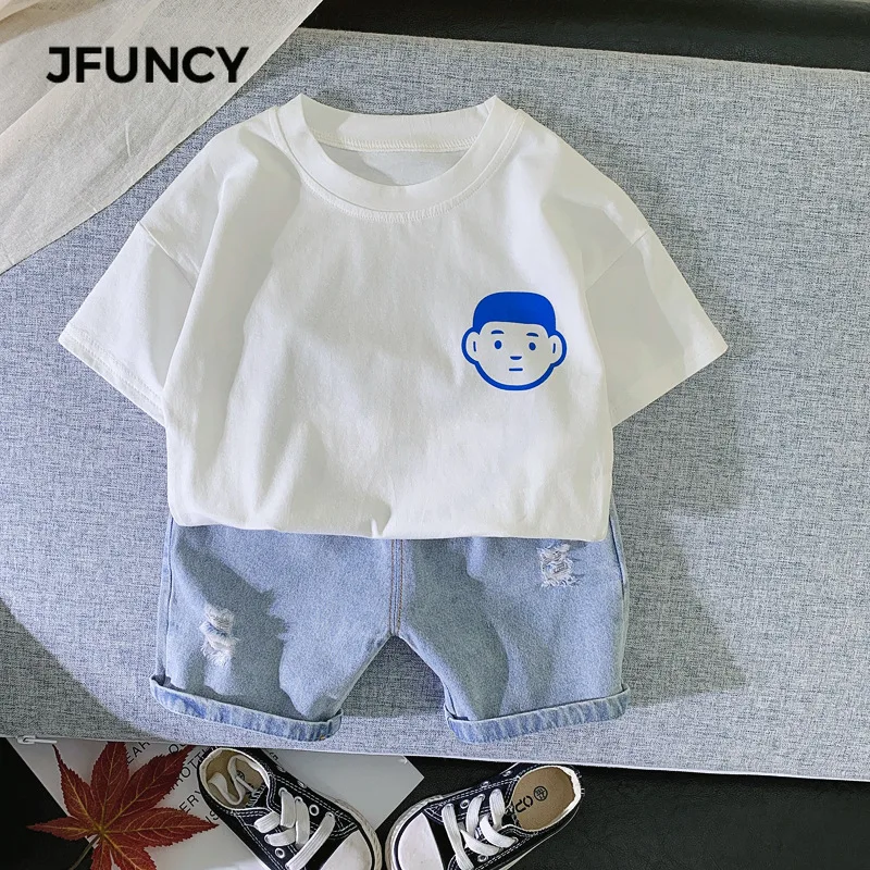 JFUNCY 2021 Summer Baby Boys Clothes Kids Short Sleeve Suits Print T-Shirt Jeans Short Fashion Loose Casual Boy Child T-Shirts
JFUNCY 2021 Summer Baby Boys Clothes Kids Short Sleeve Suits Print T-Shirt Jeans Short Fashion Loose Casual Boy Child T-Shirts