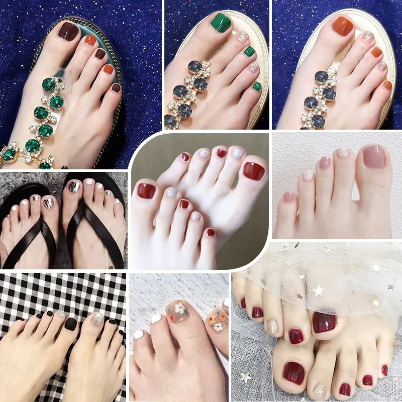 24pcs UV Sealing Layer Fake ToeNails with Nail Glue Glitter Rhinestone False Nail Tips Artificial Waterproof Wearable Toenails
24pcs UV Sealing Layer Fake ToeNails with Nail Glue Glitter Rhinestone False Nail Tips Artificial Waterproof Wearable Toenails