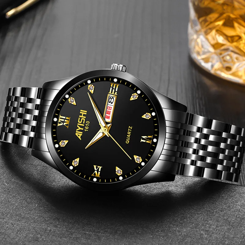 AIYISHI 1610 OEM Light Luxury Business Fashion Mens Watch Display Calendar Daily Waterproof Night Light Quartz Watch
AIYISHI 1610 OEM Light Luxury Business Fashion Mens Watch Display Calendar Daily Waterproof Night Light Quartz Watch