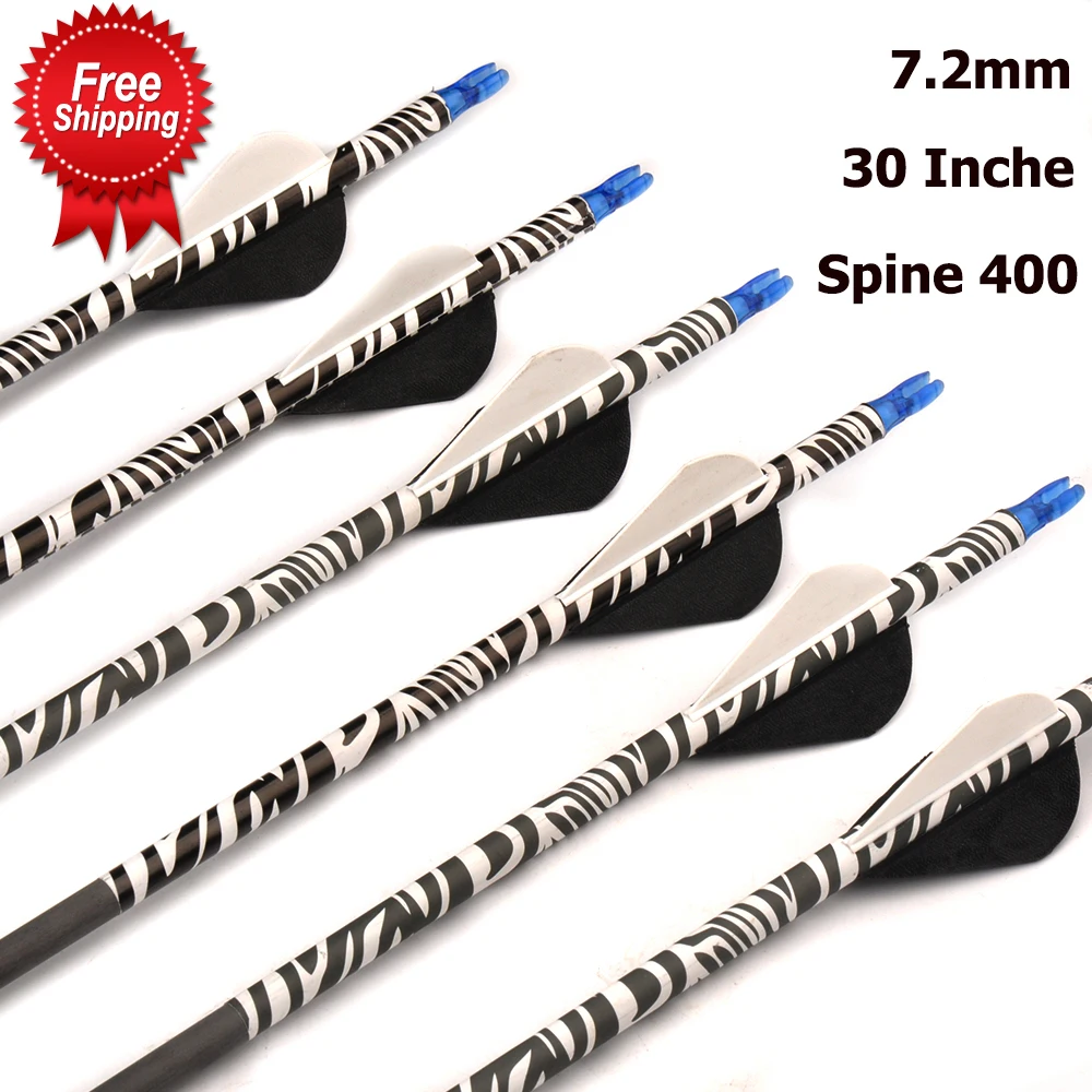 30 Inches 7.2mm Spine 400 Pure Carbon Arrow Diatmeter Replaceable Arrowhead for Compound Bow Archery Hunting
30 Inches 7.2mm Spine 400 Pure Carbon Arrow Diatmeter Replaceable Arrowhead for Compound Bow Archery Hunting