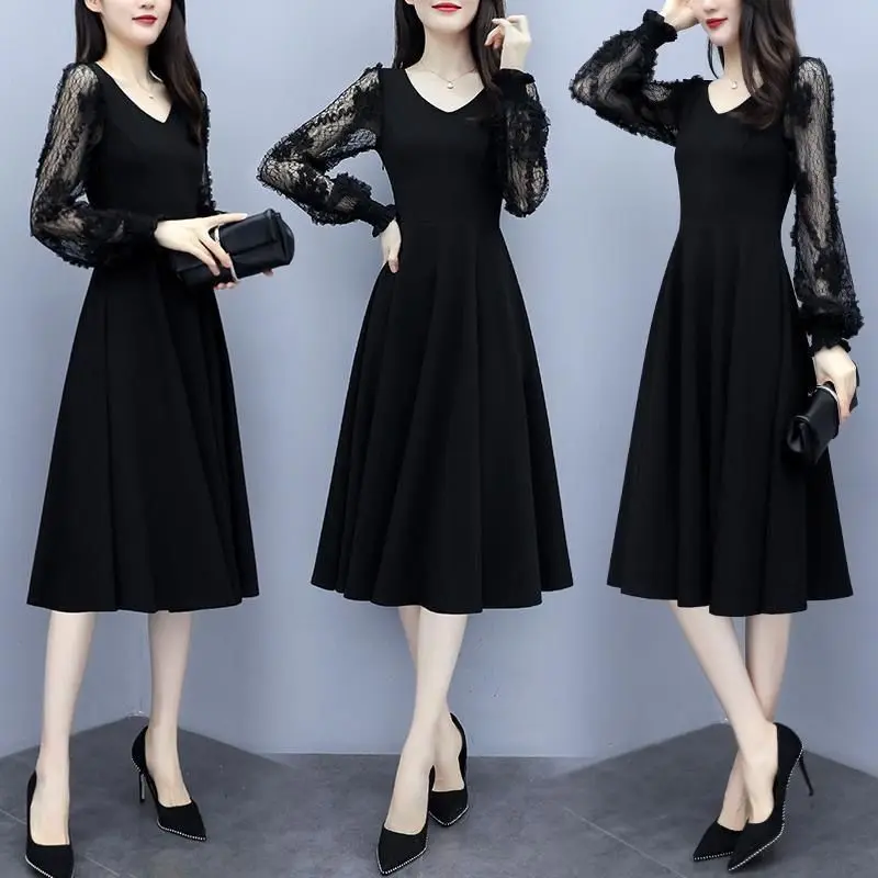 2020 Sprign New French Style Dress Women's Fashion Slim Sexy Mesh Lace Causal Autumn Fairy Elegant Solid Party Dresses E145
2020 Sprign New French Style Dress Women's Fashion Slim Sexy Mesh Lace Causal Autumn Fairy Elegant Solid Party Dresses E145