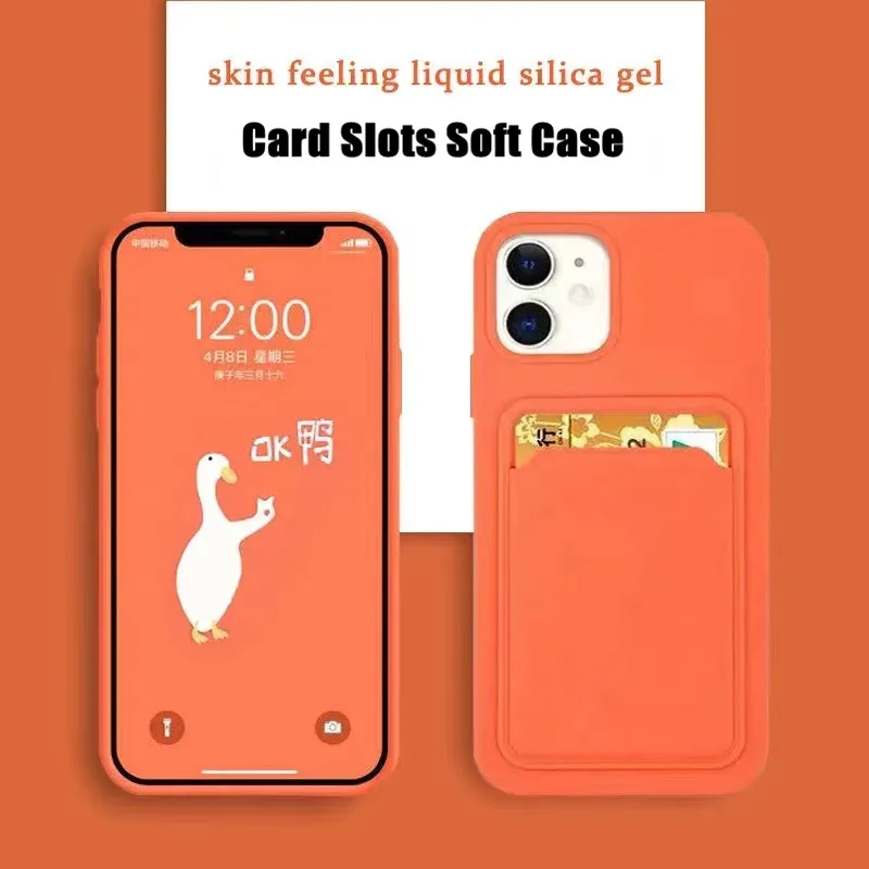 For iPhone XS XR XS MAX 8 7 Plus SE 2020 Silicone Liquid Soft TPU Card Slot Case For iPhone 12 MINI 11 PRO MAX Back Phone Cover 
For iPhone XS XR XS MAX 8 7 Plus SE 2020 Silicone Liquid Soft TPU Card Slot Case For iPhone 12 MINI 11 PRO MAX Back Phone Cover
