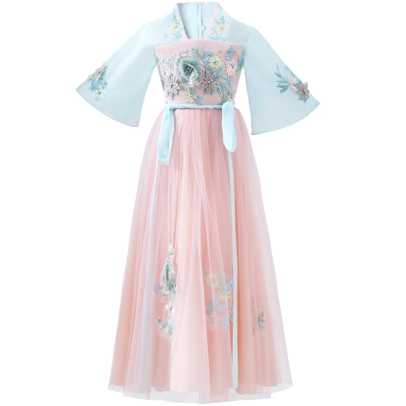 Girls Costumes Hanfu Super Fairy Girl Tang Costume Chiffon Skirt Children's Wear Chinese Style Guzheng Performance Autumn Winter 
Girls Costumes Hanfu Super Fairy Girl Tang Costume Chiffon Skirt Children's Wear Chinese Style Guzheng Performance Autumn Winter