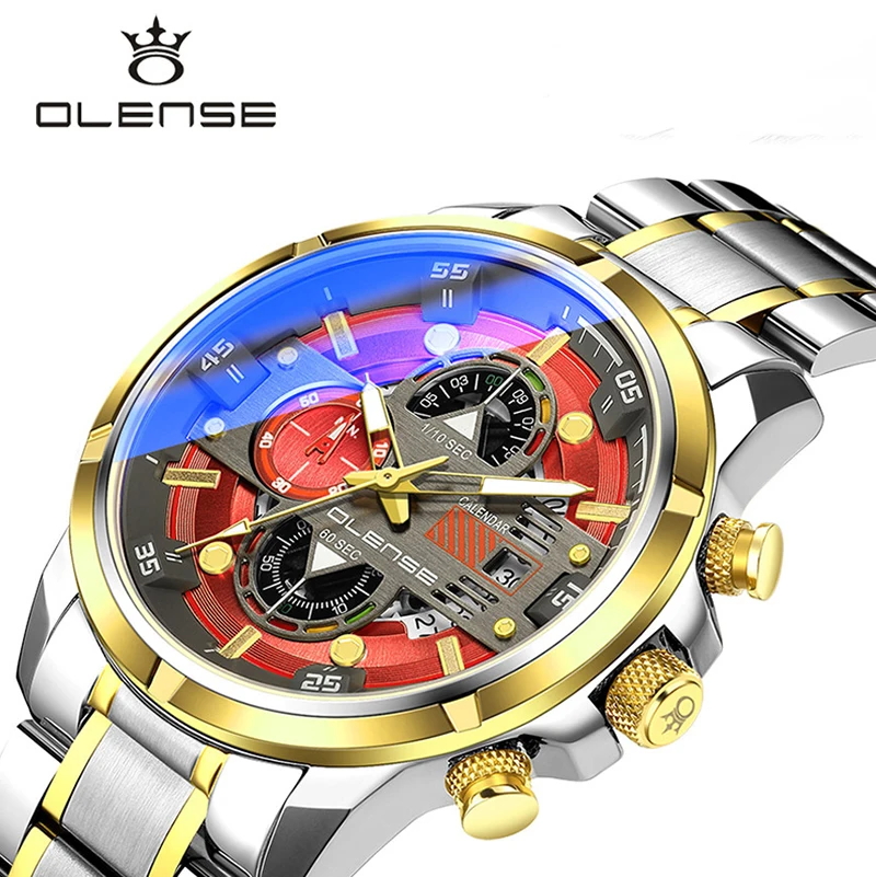 Olense Coated Glass Mirror Sport Watches Men Blu-ray Multifunctional Quartz Waterproof Man's Wristwatch Luminous, Calendar,
Olense Coated Glass Mirror Sport Watches Men Blu-ray Multifunctional Quartz Waterproof Man's Wristwatch Luminous, Calendar,