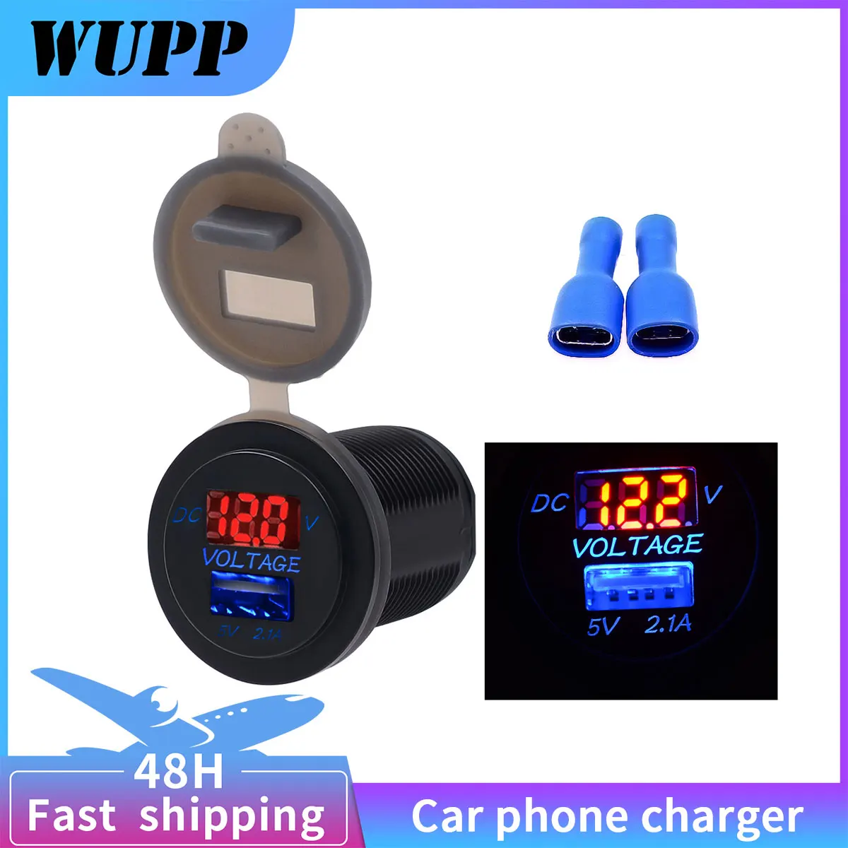 WUPP Universal Car Charger 1USB Vehicle DC12V-24V Waterproof Charger Socket 5V 2.1A LED Digital Voltmeter Meter Monitor 3 Color
WUPP Universal Car Charger 1USB Vehicle DC12V-24V Waterproof Charger Socket 5V 2.1A LED Digital Voltmeter Meter Monitor 3 Color