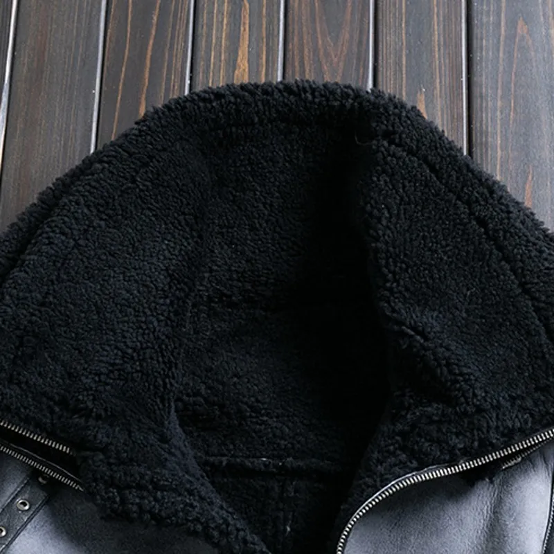 Double Collar Men Shearling Biker Jacket Vintage Sashes Motorcycle Genuine Leather Coat Winter Thick Military Outerwear Oversize
Double Collar Men Shearling Biker Jacket Vintage Sashes Motorcycle Genuine Leather Coat Winter Thick Military Outerwear Oversize