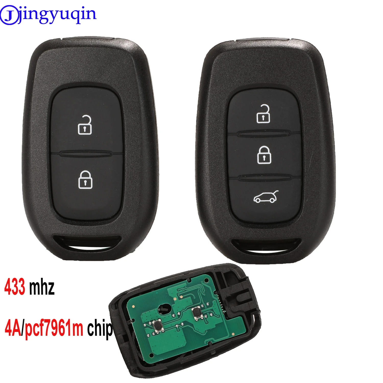 Дистанционный ключ jingyuqin 2/3 Кнопка 434 МГц с чипом 4A PCF7961M для Renault Sandero Dacia Logan |
