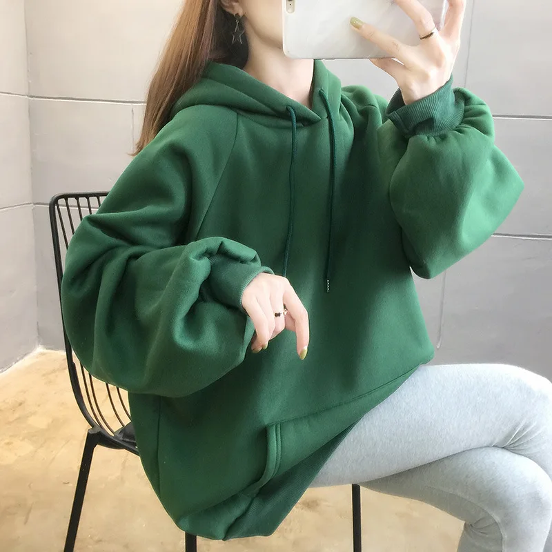 S-2XL Women's Hoodie 2021 Large Size Loose Style Solid Color Long-Sleeve Pullover Outdoor Running Sweatshirt Ladies Clothing
S-2XL Women's Hoodie 2021 Large Size Loose Style Solid Color Long-Sleeve Pullover Outdoor Running Sweatshirt Ladies Clothing