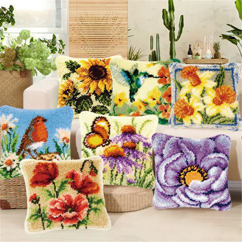 Flower Latch Hook Pillow Segment Embroidery Cushion Cover Coarse Wool Cross Stitch 3D Latch Hook Carpet Stitch Embroidery Sets
Flower Latch Hook Pillow Segment Embroidery Cushion Cover Coarse Wool Cross Stitch 3D Latch Hook Carpet Stitch Embroidery Sets