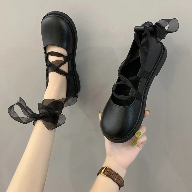 Women's Shoes British Style Leather Flats Mary Janes Flat Platform Single Shoes Lady Shoes Round Toe Ankle Lace-up Ballet Flats
Women's Shoes British Style Leather Flats Mary Janes Flat Platform Single Shoes Lady Shoes Round Toe Ankle Lace-up Ballet Flats