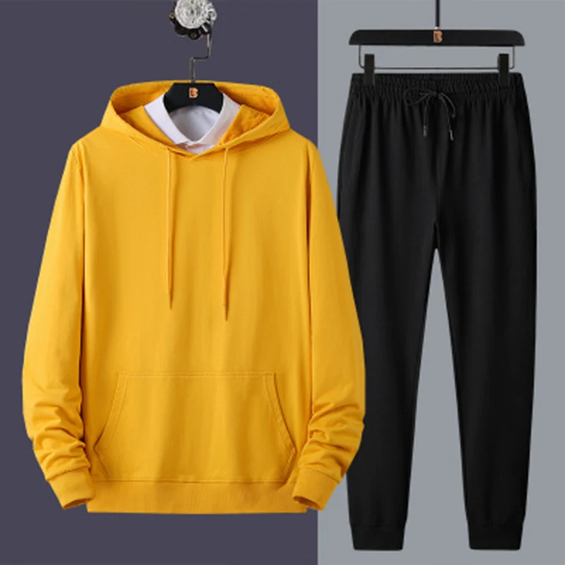 Pure Color Men Hoodies Set Fashion 2020 Autumn The New Casual Tracksuit Mens Set Two-piece Sweater + pants Casual Sports Set
Pure Color Men Hoodies Set Fashion 2020 Autumn The New Casual Tracksuit Mens Set Two-piece Sweater + pants Casual Sports Set