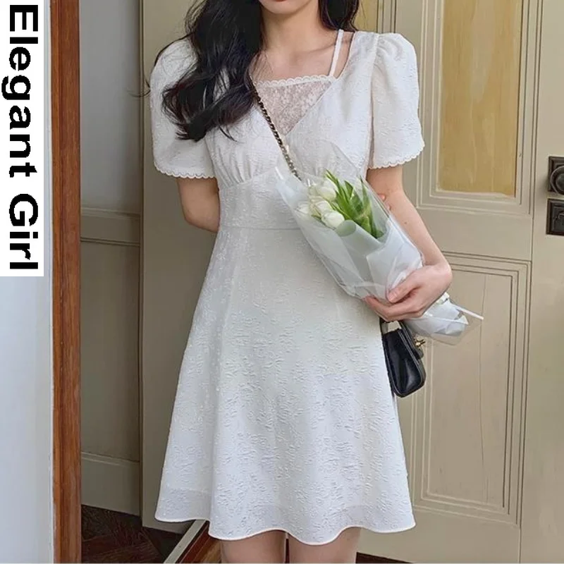 Summer Women Lace Slim Elegant Mini Dress High Waist French Vintage Dress Casual Chic Short Sleeve Party Korean Clothing 2021
Summer Women Lace Slim Elegant Mini Dress High Waist French Vintage Dress Casual Chic Short Sleeve Party Korean Clothing 2021