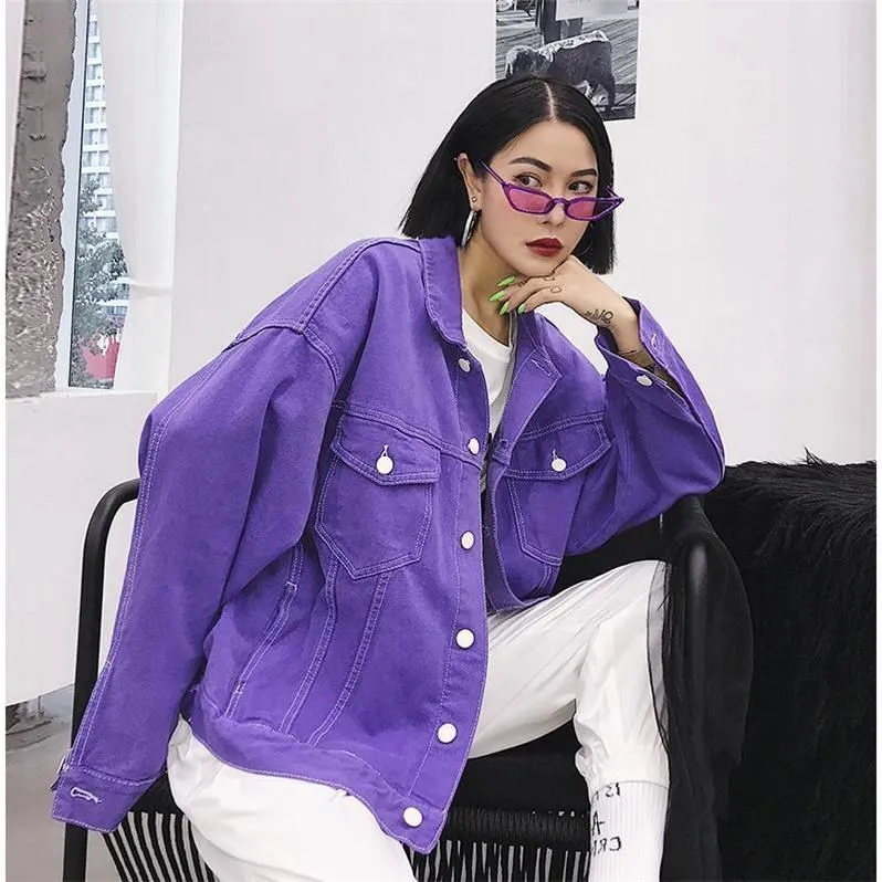 Purple Denim jacket Autumn Spring New Casual Jean Jackets Women Long Sleeve Oversized Single Breasted Jacket Basic Coats CC333
Purple Denim jacket Autumn Spring New Casual Jean Jackets Women Long Sleeve Oversized Single Breasted Jacket Basic Coats CC333
