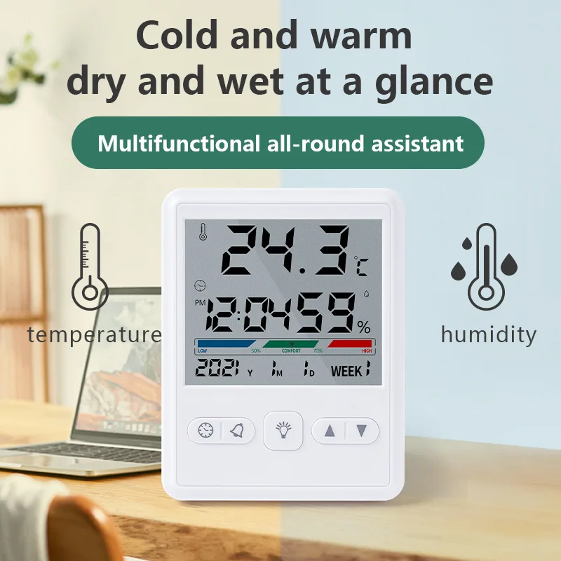 New large-screen electronic thermometer home indoor wall-mounted portable thermometer smart digital thermometer and hygrometer
New large-screen electronic thermometer home indoor wall-mounted portable thermometer smart digital thermometer and hygrometer