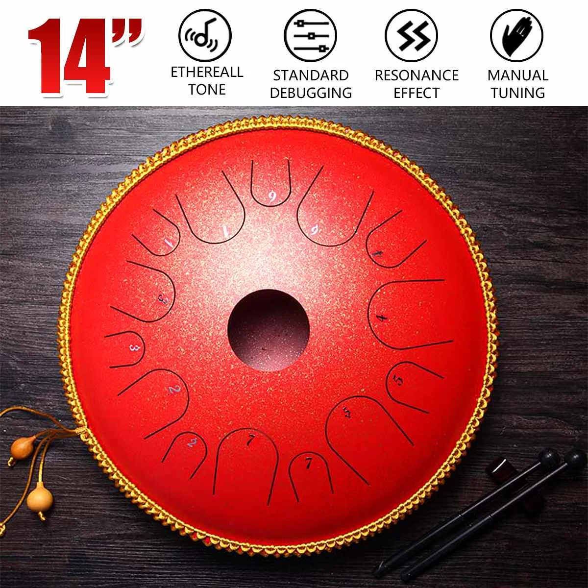 2021 New Brass 14 Inch 14 Tone Drum Handheld Tank Drum Percussion Instrument Yoga Meditation Music Lovers Gift
2021 New Brass 14 Inch 14 Tone Drum Handheld Tank Drum Percussion Instrument Yoga Meditation Music Lovers Gift