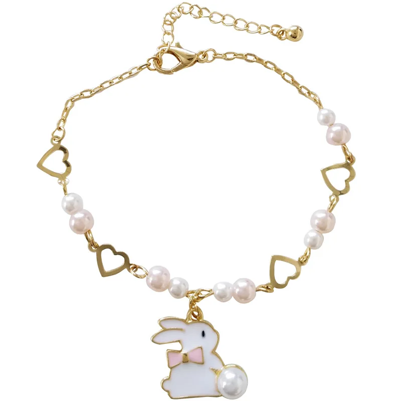 Cute Little White Rabbit Simulated-pearls Simple Friendship Bracelets Gold Color Heart Hollow Aka Sorority Charm Bracelets
Cute Little White Rabbit Simulated-pearls Simple Friendship Bracelets Gold Color Heart Hollow Aka Sorority Charm Bracelets
