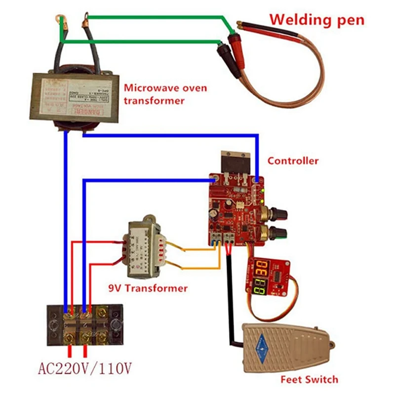 Spot Welders Control Board Digital Display Spot Welding & Quick Charge Version 6X18650 Power Bank Case