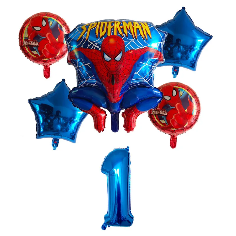 6pcs/set Disney Spiderman Birthday Decoration Balloon Set Red Blue Number 18 Inch Pentagram Balloon Set Christmas Birthday Gift 
6pcs/set Disney Spiderman Birthday Decoration Balloon Set Red Blue Number 18 Inch Pentagram Balloon Set Christmas Birthday Gift