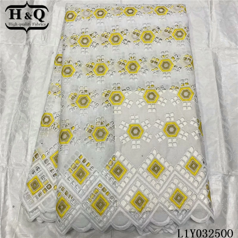 H&Q hot selling swiss dry lace in switzerland 100% cotton fabric high quality embroidery with stones 5 yards/piece for diy
H&Q hot selling swiss dry lace in switzerland 100% cotton fabric high quality embroidery with stones 5 yards/piece for diy