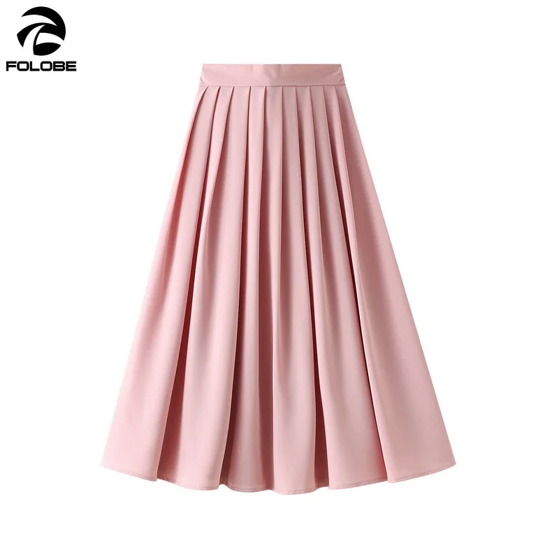FOLOBE 2021 New Pleated Skirt Women Spring Autumn Vintage Ladies Solid A-lline Skirts High Waist Midi-calf Skirts Femininas
FOLOBE 2021 New Pleated Skirt Women Spring Autumn Vintage Ladies Solid A-lline Skirts High Waist Midi-calf Skirts Femininas