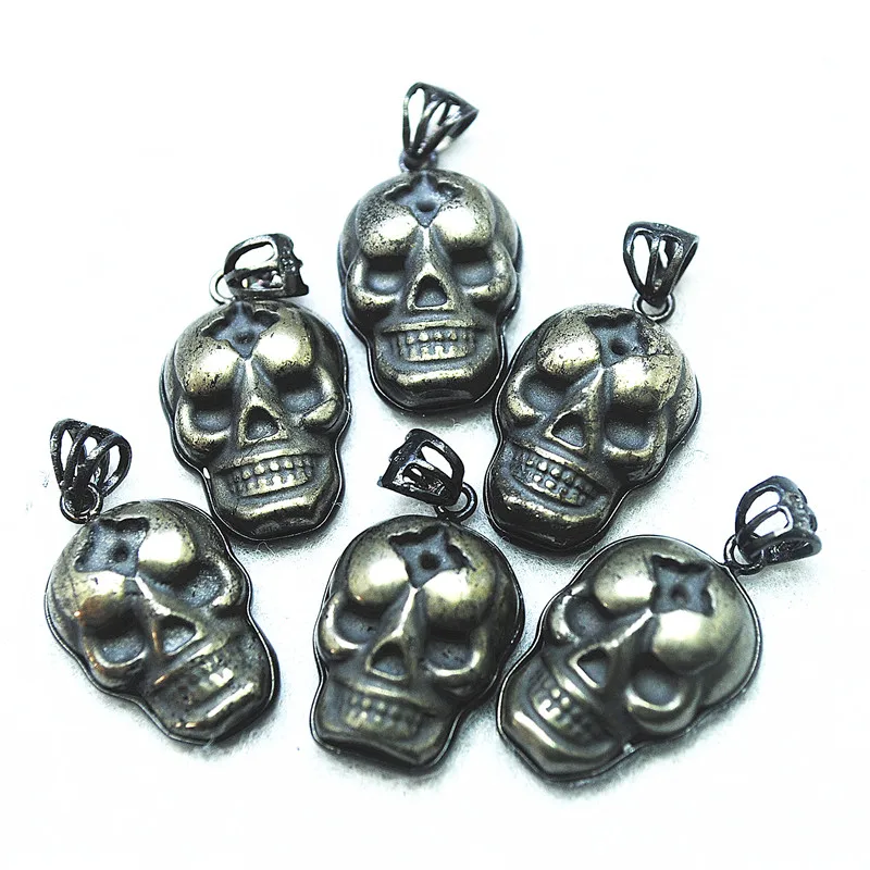 3PCS Men's Pendants Nature Pyrite Stone Skull Shape 22X16MM Charms Drops New Arrivals Faster Shipping Wholesale Factory
3PCS Men's Pendants Nature Pyrite Stone Skull Shape 22X16MM Charms Drops New Arrivals Faster Shipping Wholesale Factory
