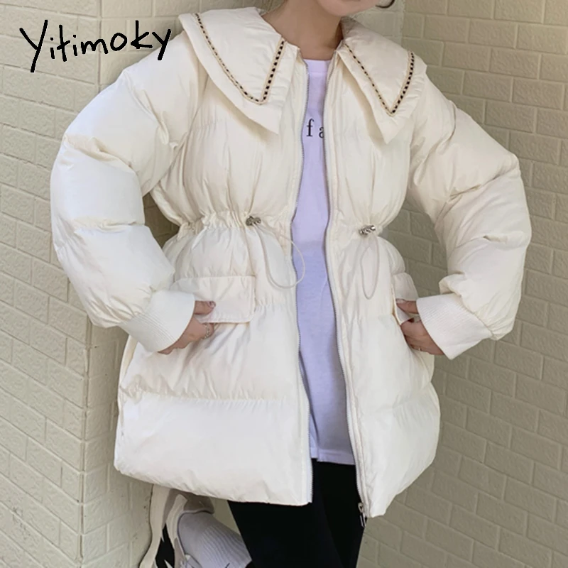 Куртка Yitimoky Женская Плиссированная, хлопок, матросский воротник, теплая уличная одежда на шнуровке, черная белая верхняя одежда, белый цвет
Куртка Yitimoky Женская Плиссированная, хлопок, матросский воротник, теплая уличная одежда на шнуровке, черная белая верхняя одежда, белый цвет