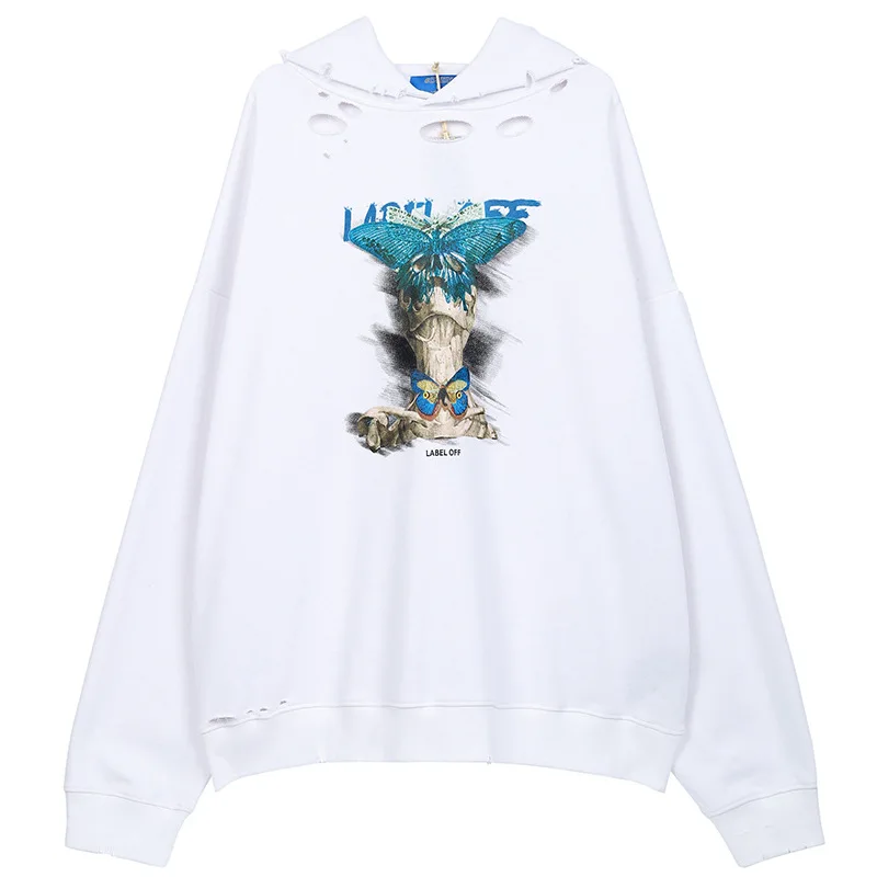 Dropshipping Hip Hop Butterfly Print Ripped Hoodies Men Oversize Loose Couple Hooded Sweatshirts Fashion Casual Cotton Tops Coat
Dropshipping Hip Hop Butterfly Print Ripped Hoodies Men Oversize Loose Couple Hooded Sweatshirts Fashion Casual Cotton Tops Coat