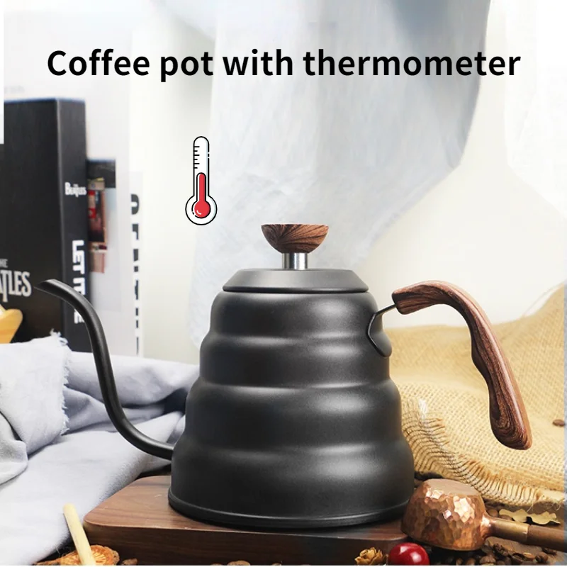 Coffee Kettle 1.2L Stainless Steel Pour Over Coffee Pot Hot Water Kettle Drip Kettle with Thermometer for Home Office Cafetera
Coffee Kettle 1.2L Stainless Steel Pour Over Coffee Pot Hot Water Kettle Drip Kettle with Thermometer for Home Office Cafetera