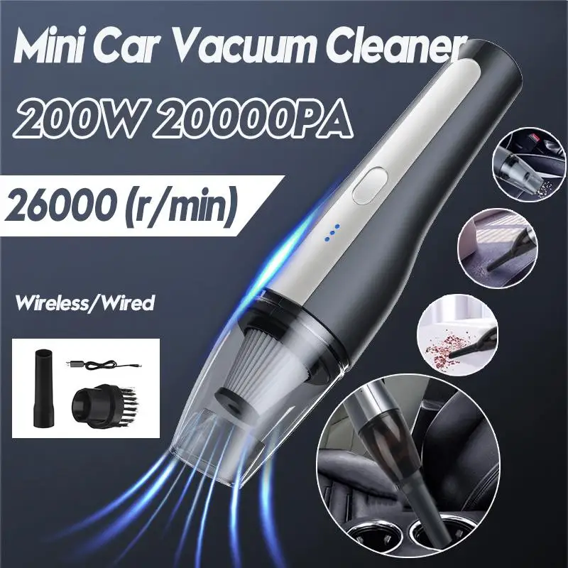Wireless Car Vacuum Cleaner Portable Vacuum Cleaner Car Household Dual-use 200W 20000pa Strong Suction Handheld Mini Cleaner
Wireless Car Vacuum Cleaner Portable Vacuum Cleaner Car Household Dual-use 200W 20000pa Strong Suction Handheld Mini Cleaner