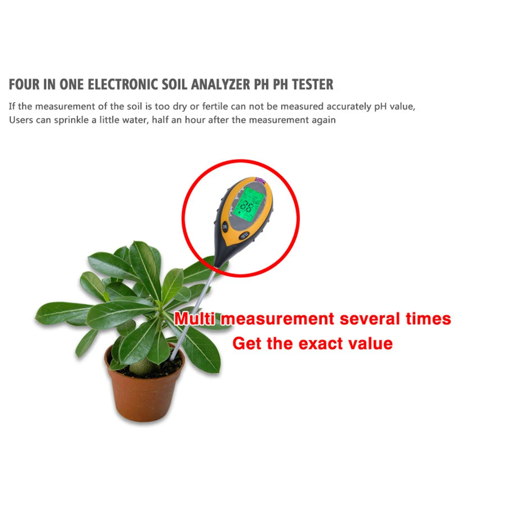 4-в-1 почвенная съемка инструментальных ЖК-дисплей Дисплей цифровой прибор для
