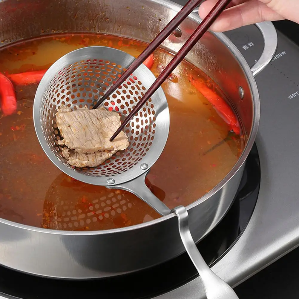 304 Stainless Steel Hot Pot Skimmer Hangable Thickened Colander Food Strainer Filter Spoon Kitchen Oil-Frying Cooking Tool 2021
304 Stainless Steel Hot Pot Skimmer Hangable Thickened Colander Food Strainer Filter Spoon Kitchen Oil-Frying Cooking Tool 2021