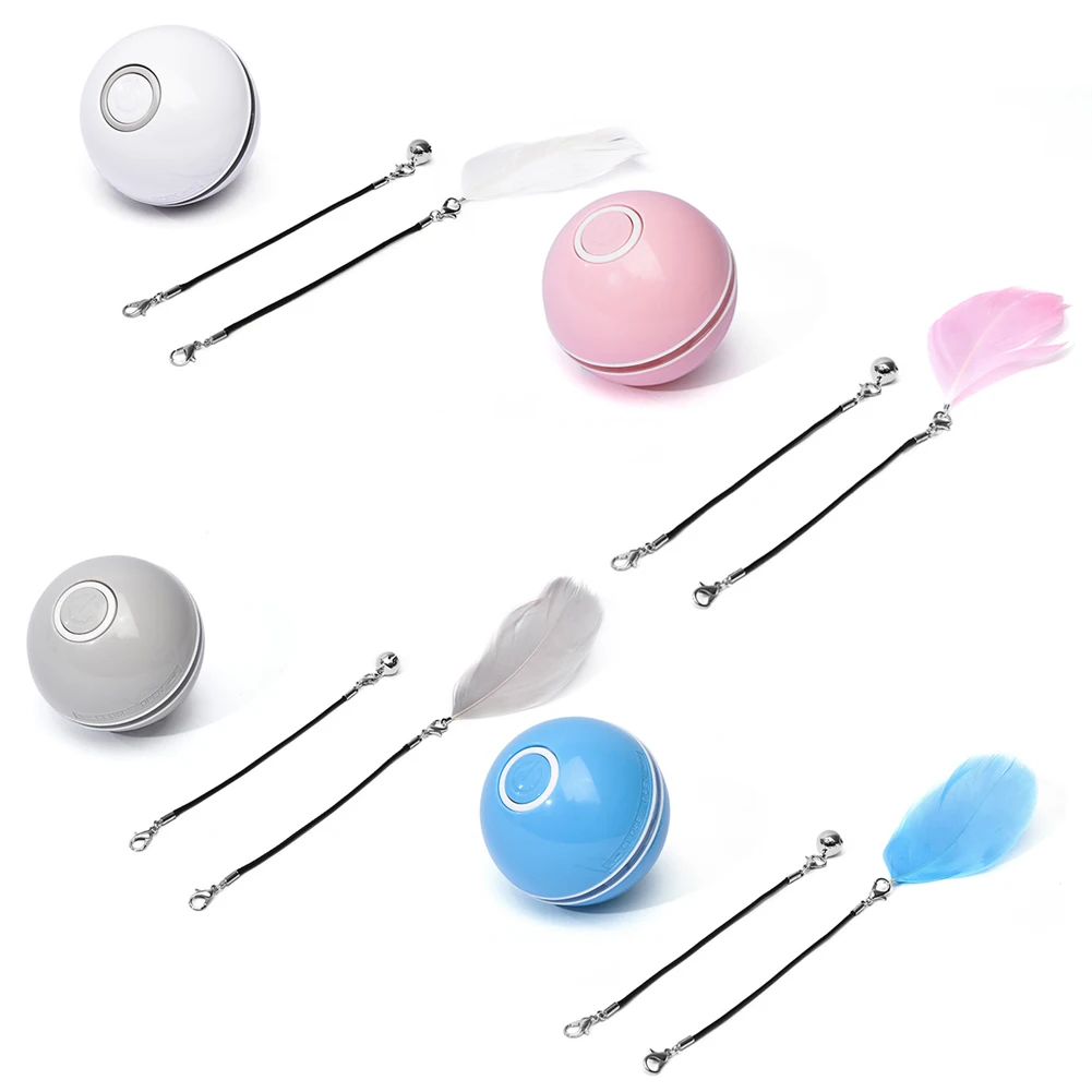USB Charging Intelligent Interactive Cat Toy Self Rotating Ball Automatic Rotation Ball Feather Toy LED/Bell Built-in Catnip 
USB Charging Intelligent Interactive Cat Toy Self Rotating Ball Automatic Rotation Ball Feather Toy LED/Bell Built-in Catnip