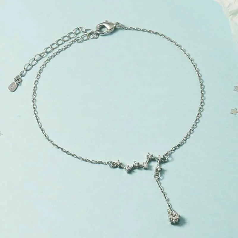 KOFSAC Fashion Big Dipper Anklet For Women 925 Sterling Silver Jewelry Glamorous Zircon Star Tassel Anklets Foot Accessories
KOFSAC Fashion Big Dipper Anklet For Women 925 Sterling Silver Jewelry Glamorous Zircon Star Tassel Anklets Foot Accessories