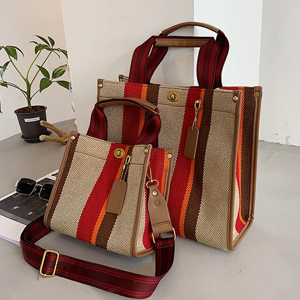 Large Stripe Canvas Tote Bags for Women Fashion Big Women's Handbag Shoulder Crossbody Bag 2021 Brand Shopper Bag Purses Female
Large Stripe Canvas Tote Bags for Women Fashion Big Women's Handbag Shoulder Crossbody Bag 2021 Brand Shopper Bag Purses Female