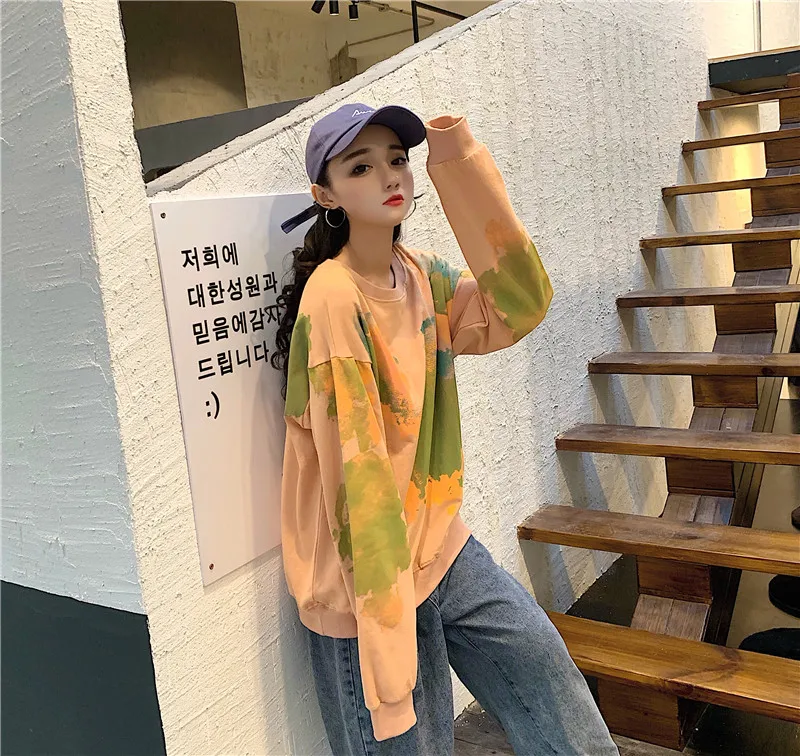 o-neck Tie dyeing loose Sweatshirts pullovers Women's Clothing new Spring autumn casual long sleeve tops ulzzang Harajuku style
o-neck Tie dyeing loose Sweatshirts pullovers Women's Clothing new Spring autumn casual long sleeve tops ulzzang Harajuku style